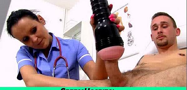  Mom with boy tugjob at hospital feat uniform milf Nora